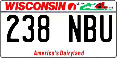 WI license plate 238NBU