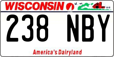 WI license plate 238NBY