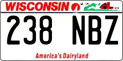 WI license plate 238NBZ