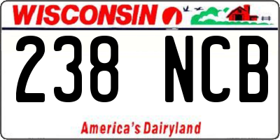 WI license plate 238NCB