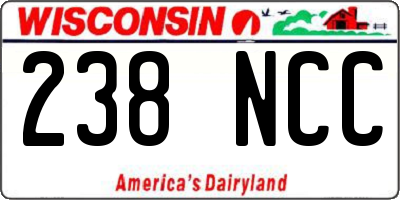 WI license plate 238NCC