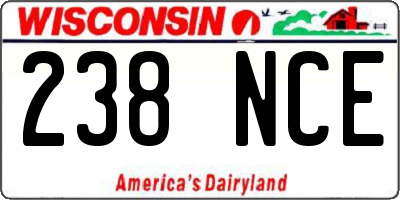 WI license plate 238NCE