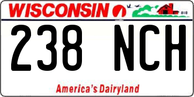 WI license plate 238NCH