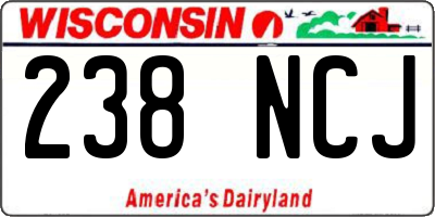 WI license plate 238NCJ