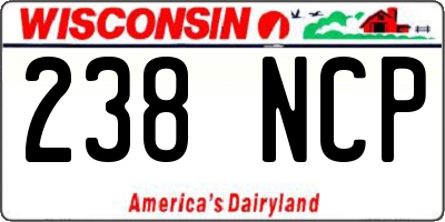 WI license plate 238NCP