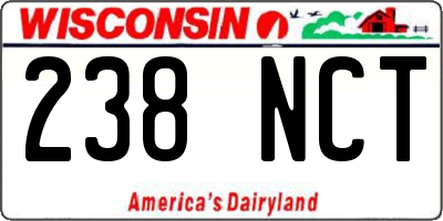 WI license plate 238NCT