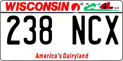 WI license plate 238NCX