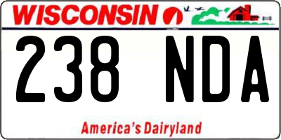 WI license plate 238NDA