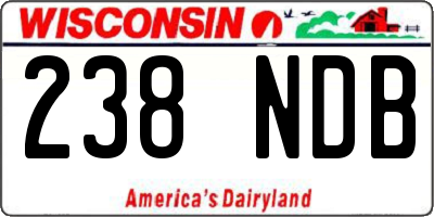 WI license plate 238NDB
