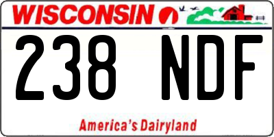 WI license plate 238NDF