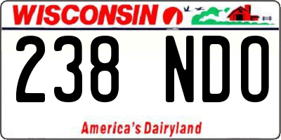 WI license plate 238NDO