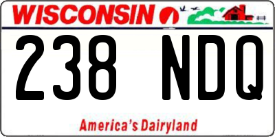 WI license plate 238NDQ