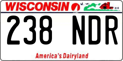 WI license plate 238NDR