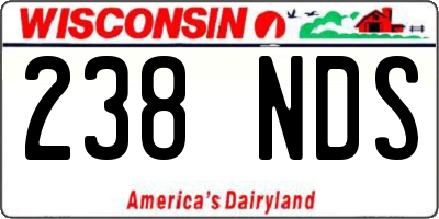 WI license plate 238NDS