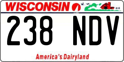WI license plate 238NDV