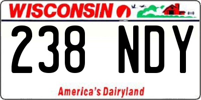 WI license plate 238NDY