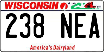 WI license plate 238NEA