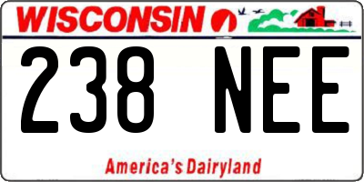 WI license plate 238NEE