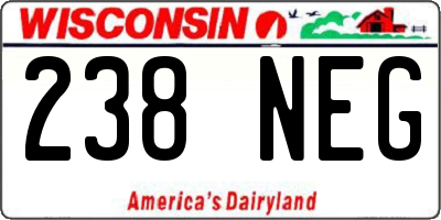 WI license plate 238NEG