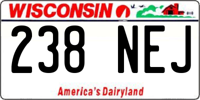 WI license plate 238NEJ