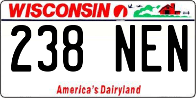 WI license plate 238NEN
