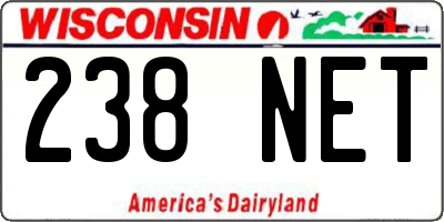 WI license plate 238NET