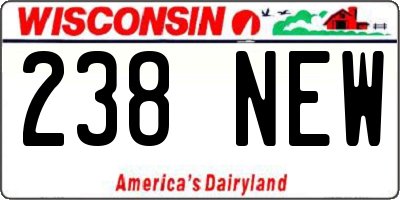 WI license plate 238NEW