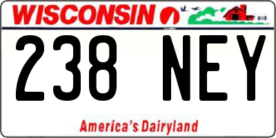 WI license plate 238NEY