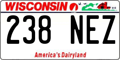 WI license plate 238NEZ