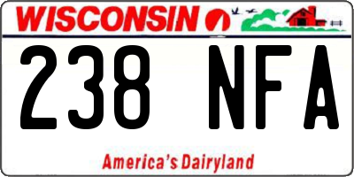 WI license plate 238NFA