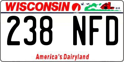 WI license plate 238NFD