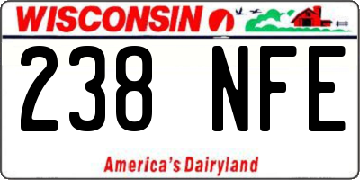 WI license plate 238NFE