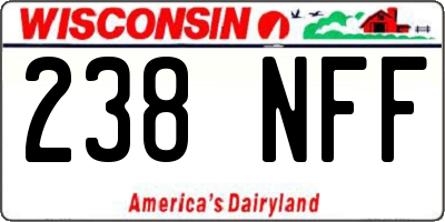 WI license plate 238NFF