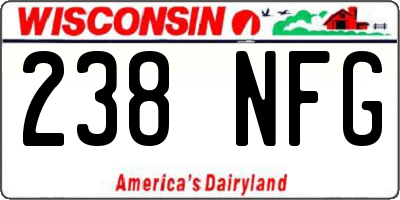 WI license plate 238NFG