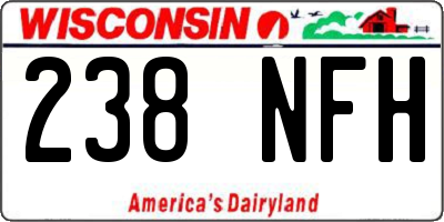 WI license plate 238NFH