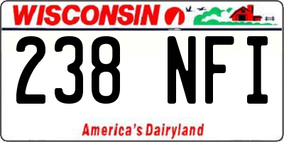 WI license plate 238NFI