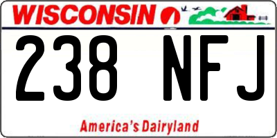 WI license plate 238NFJ