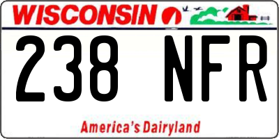 WI license plate 238NFR