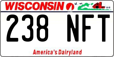 WI license plate 238NFT