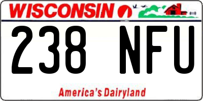 WI license plate 238NFU
