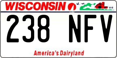 WI license plate 238NFV