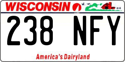 WI license plate 238NFY