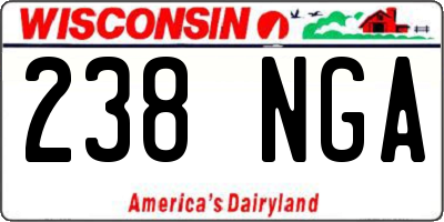 WI license plate 238NGA