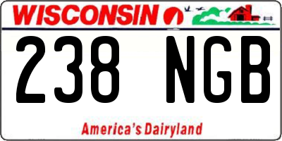 WI license plate 238NGB
