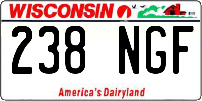 WI license plate 238NGF