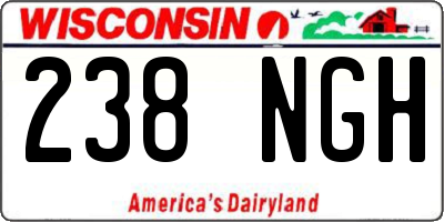 WI license plate 238NGH