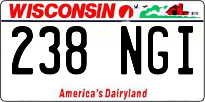 WI license plate 238NGI