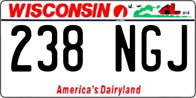 WI license plate 238NGJ