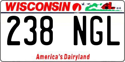 WI license plate 238NGL