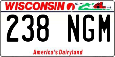 WI license plate 238NGM